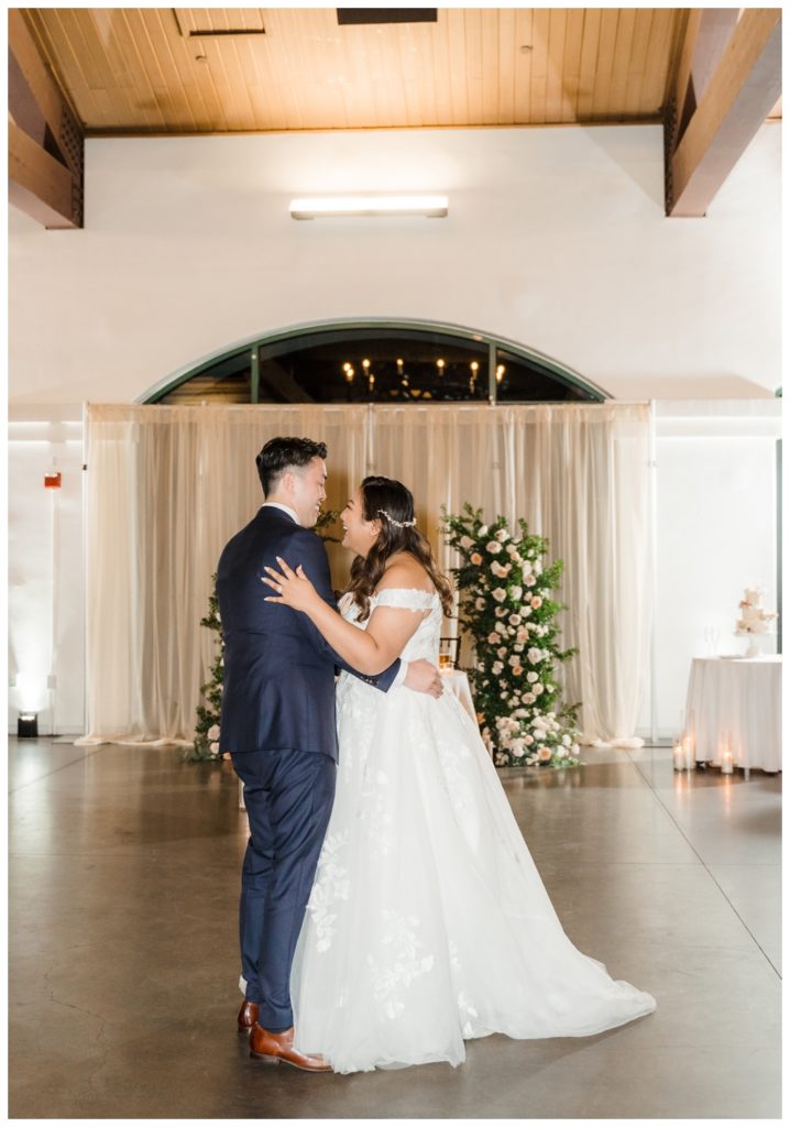 Bride and Groom Dancing at their Outdoor Spring Wedding in San Ramon, CA